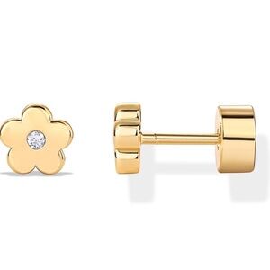 NEW 14K Gold Plated Gold Flower Stud Earrings